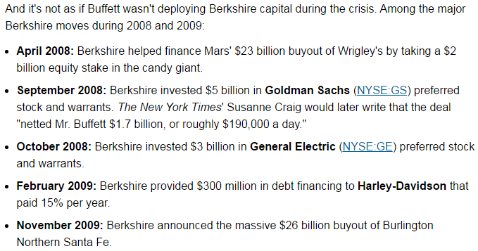 buffett 2008 2009 crisis investment