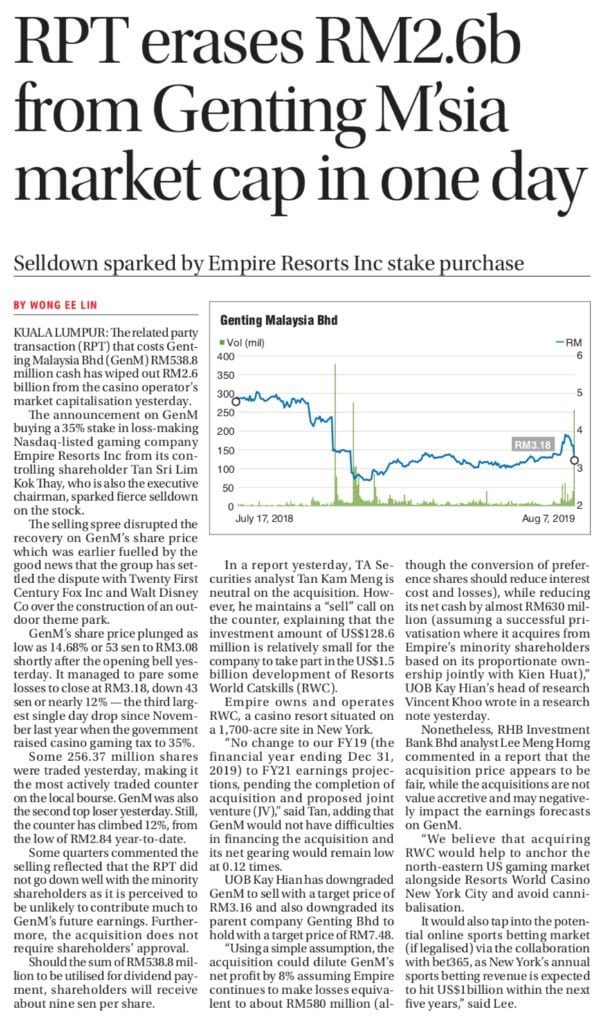 Genting related party transaction